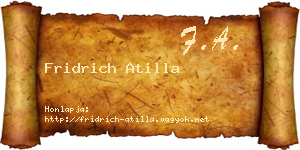 Fridrich Atilla névjegykártya